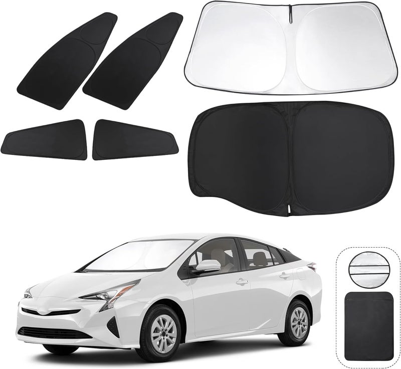 TINGLU Window Shades for Toyota Prius Hatchback 2016-2022 (NOT for Prius C or Prius V) Accessories Car Side Full Windows Rear Triangular Windshield Sun Shade Sun UV Rays Privacy Protection 6PCS - Image 1